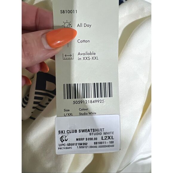 Sweaty Betty NWT Ski Club Crew Sweatshirt Studio White L/2XL - Picture 5 of 5